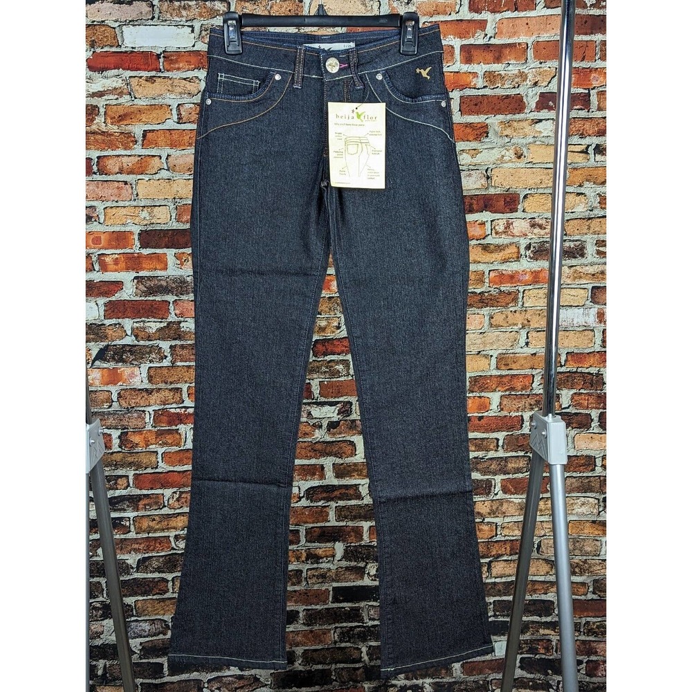 New With Tag Beija-Flor Women’s Denim Dark Blue Jeans Bootcut Size 0